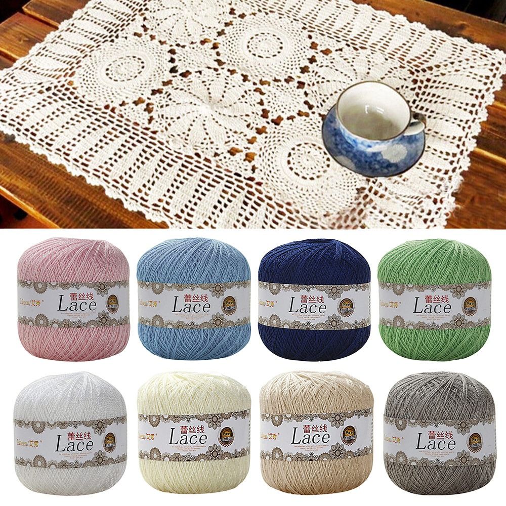 50g/Ball Soft Cotton Lace Yarn - Cotton Embroidery Thread Skeins recension och pris