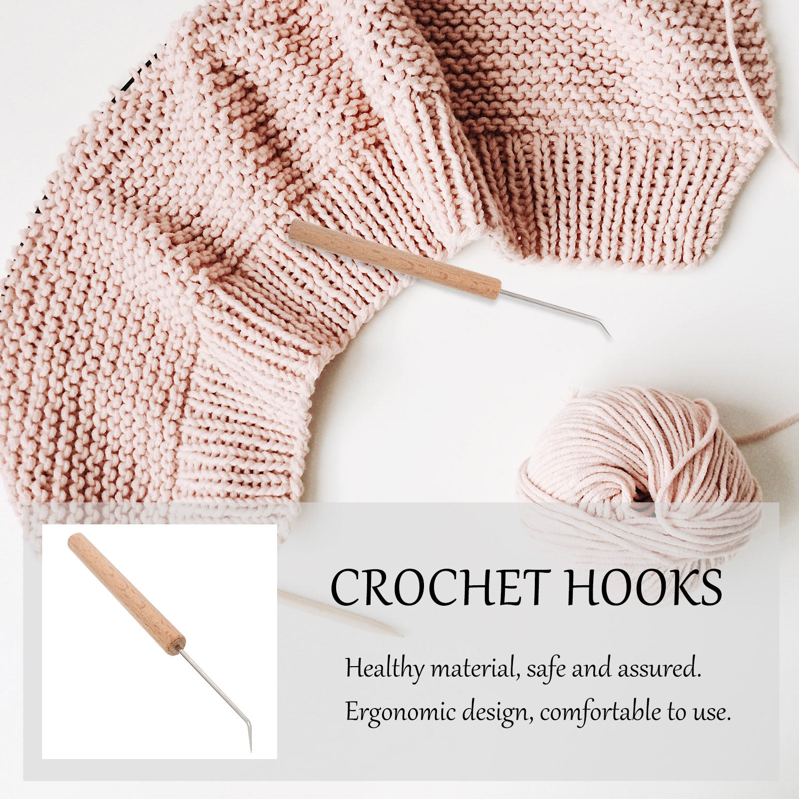 1Pcs Exquisite Wood Handle Cro - Wooden Crochet Hooks Ergonomic Handle recension och pris