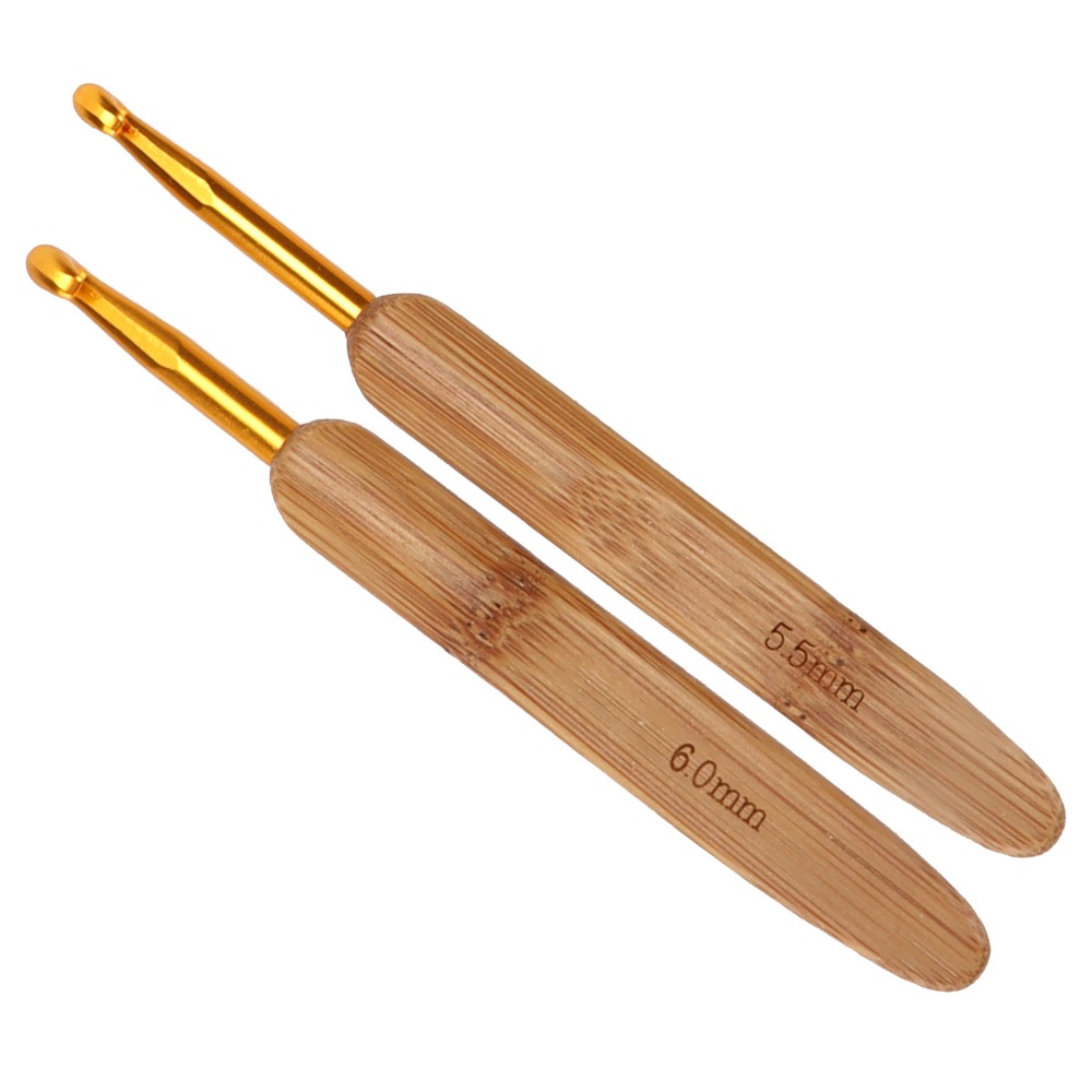 8pcs 2.5-6mm Sizes Crochet Hoo - Wooden Crochet Hooks Ergonomic Handle recension och pris