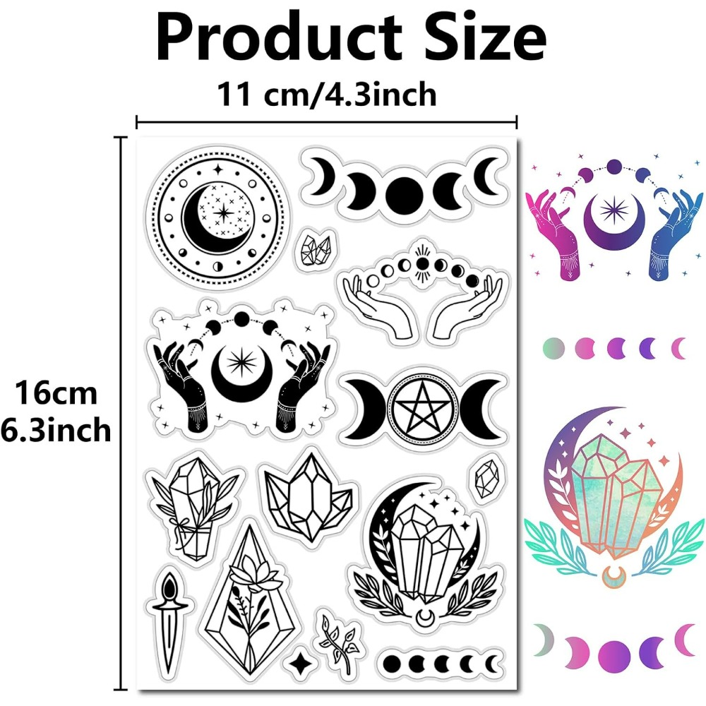 Moon Phase Crystal Rubber Stam - Clear Silicone Stamps For Card Making recension och pris